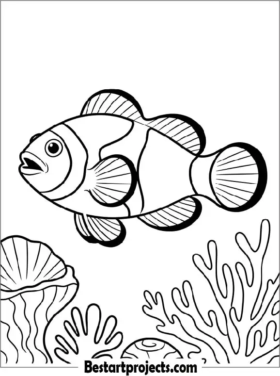 Clown Fish Coloring  Printable Page