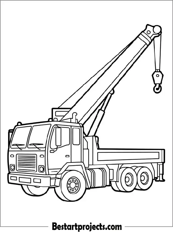 Crane Truck Coloring Page