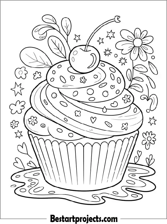 Cupcake Coloring Page
