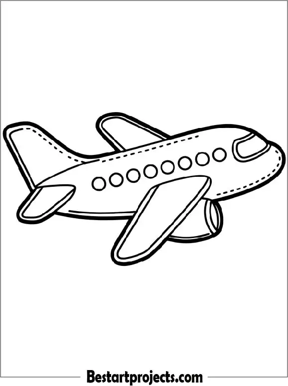 Cute Airplane Coloring Page