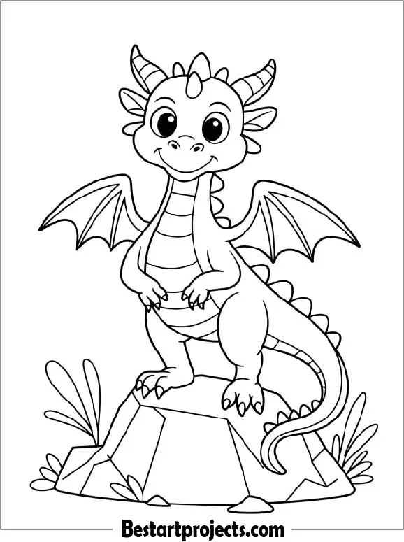 Cute Dragon Coloring Page
