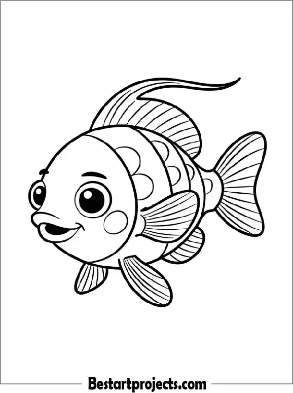 Cute Fish Coloring Page