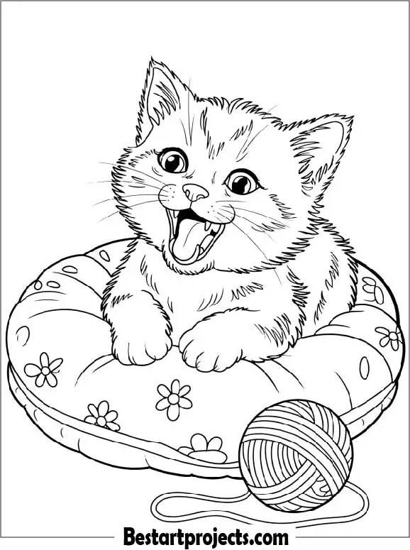 Cute Kitten Yawning
