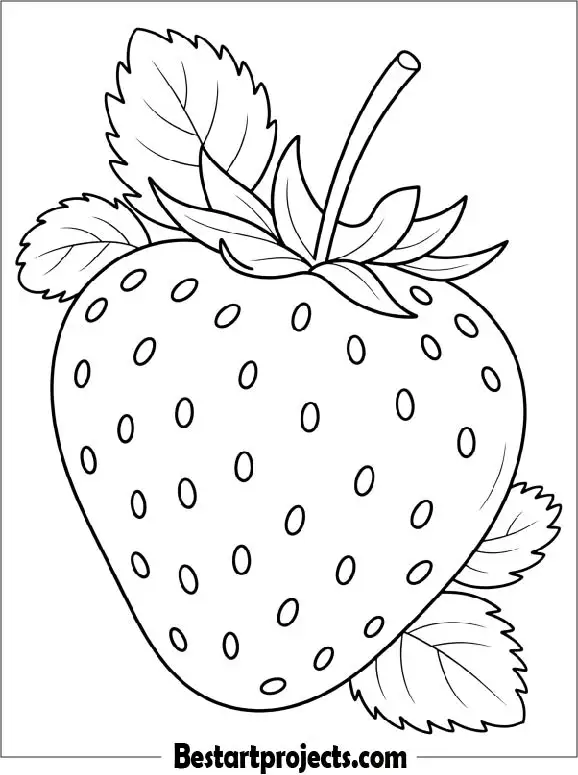 Cute Strawberry Coloring Page