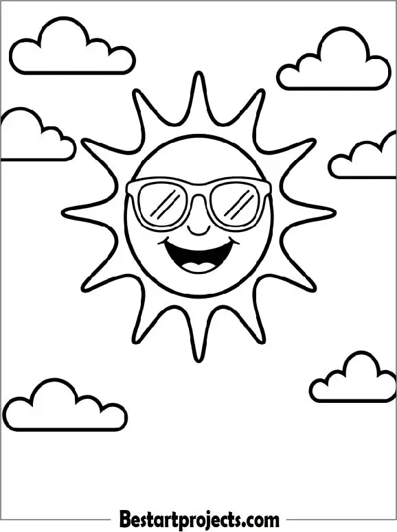 Cute Sun Wearing Sunglasses
