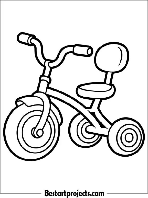 Cute Tricycle Coloring Page for Kids