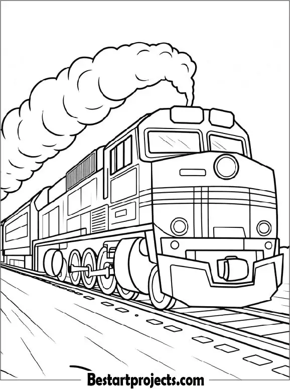 Detailed Diesel Cargo Train To Color