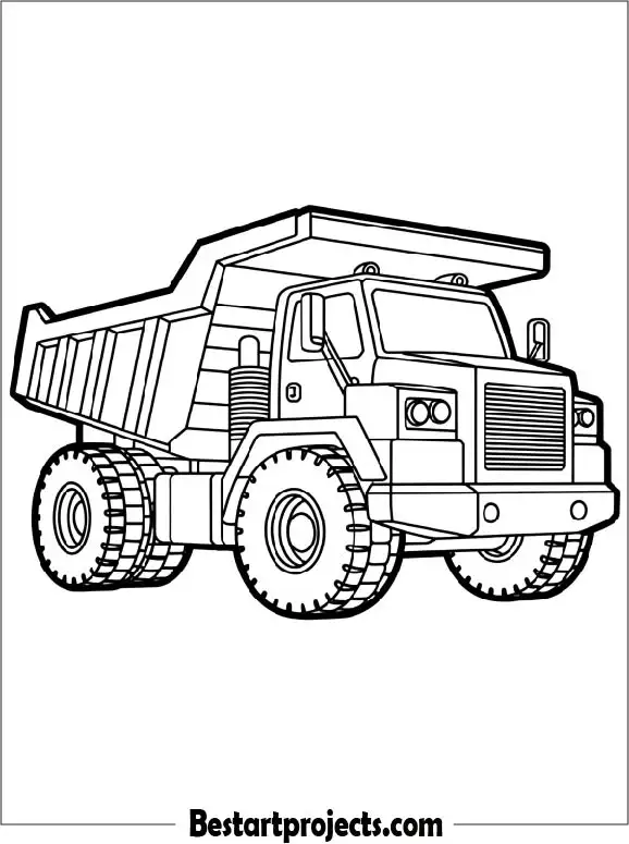 Detailed Dump Truck To Color