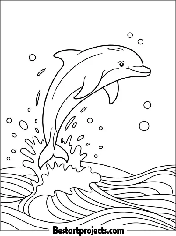 Dolphin Jumping Over Ocean Waves