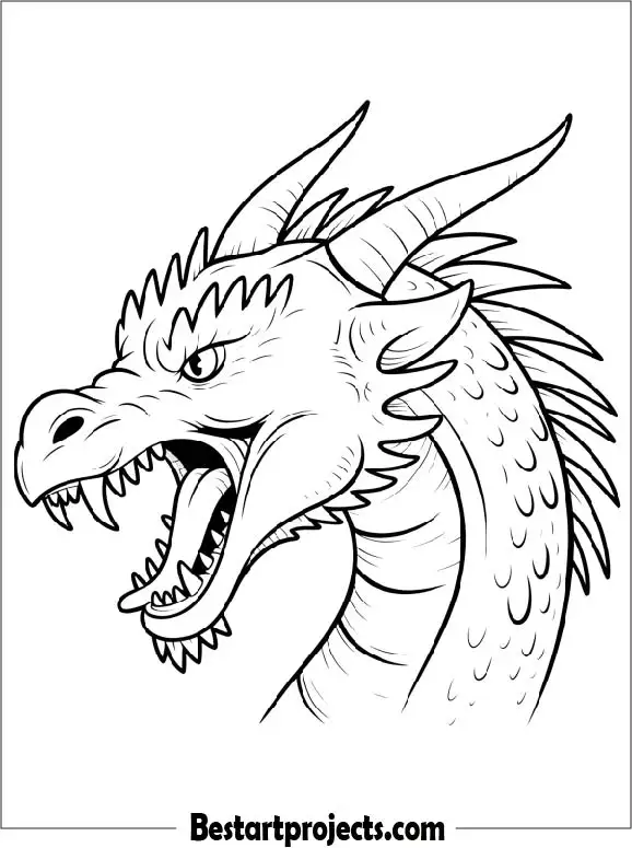 Dragon Head Coloring Page 01