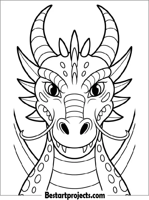 Dragon Head Coloring Page 02