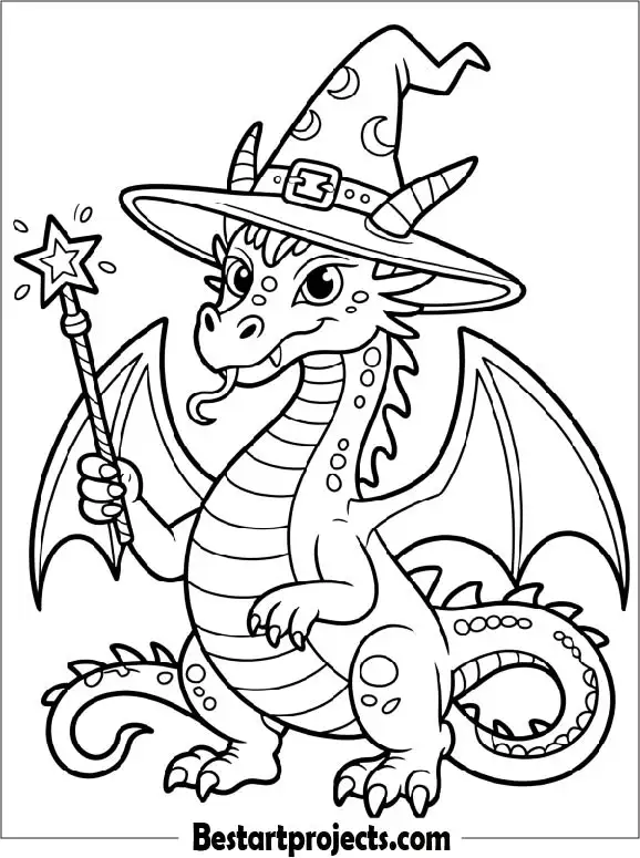 Dragon Holding a Magic Wand