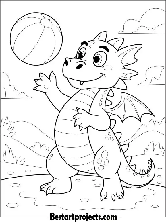 Dragon Playing with a Beach Ball
