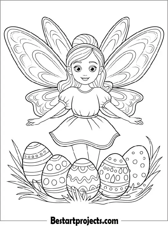Easter Fairy with Decorated Eggs