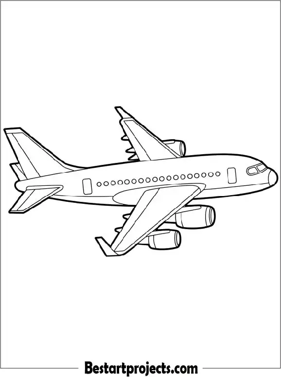 Easy Airplane Coloring Page