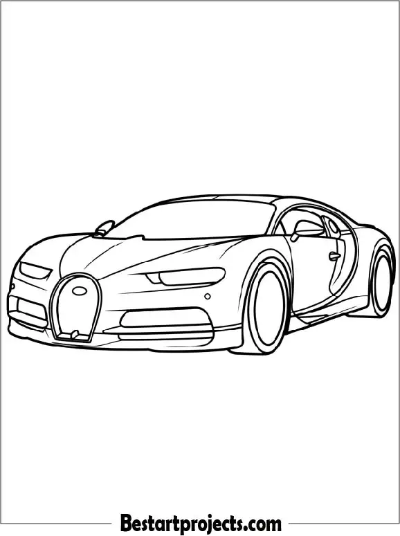 Easy Bugatti Outline Coloring Sheet For Kids