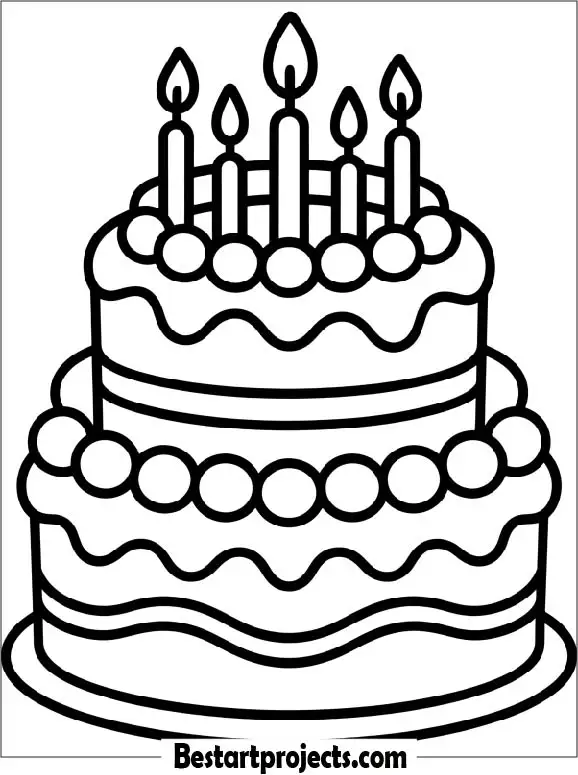 Easy Cake Coloring Page