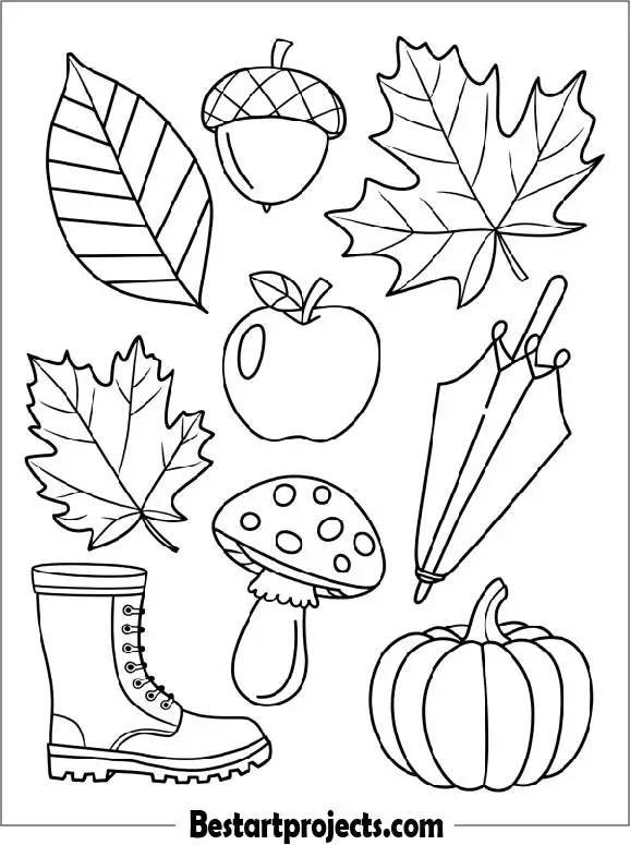 Easy Fall Coloring Page for Kids