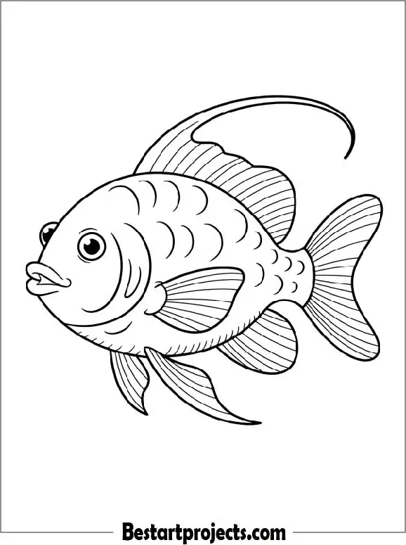 Easy Fish Coloring Page