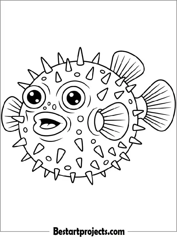Easy Pufferfish Outline