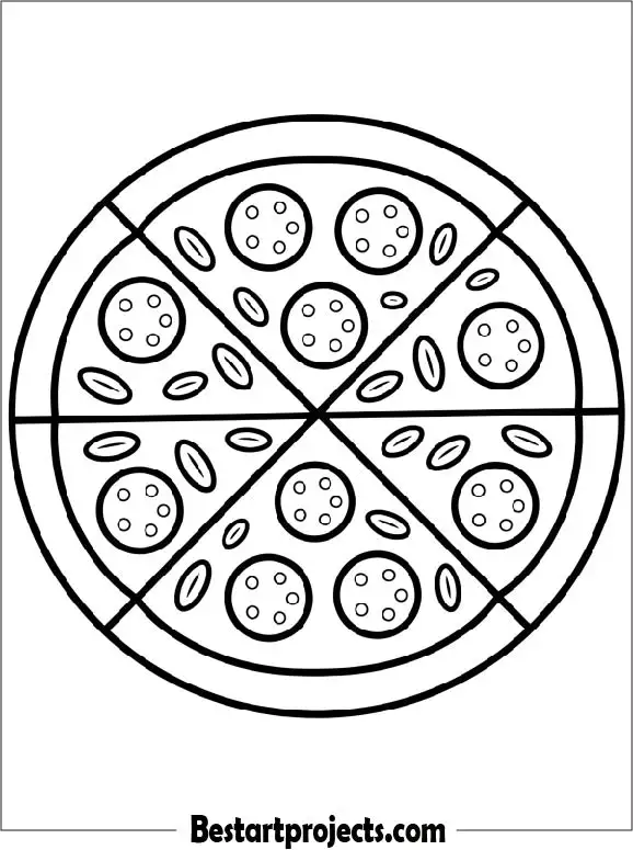 Easy Simple Pizza Outline for Preschoolers