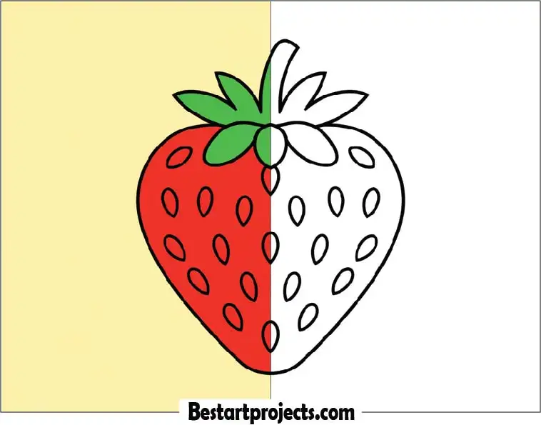 Easy Strawberry Coloring Page For Preschoolers 02
