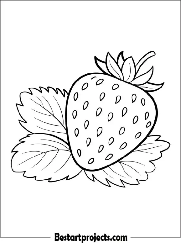 Easy Strawberry Coloring Page