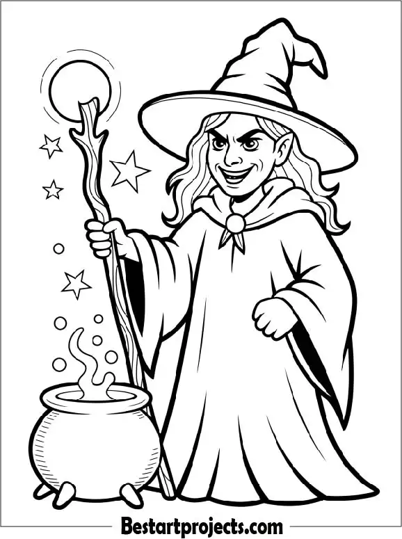 Evil Witch Coloring Page