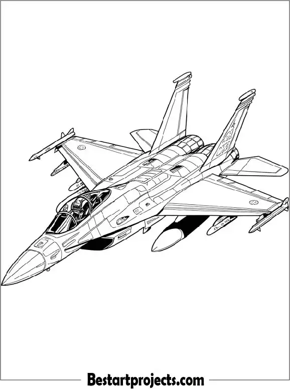 F18 US Fighter Jet Coloring Sheet
