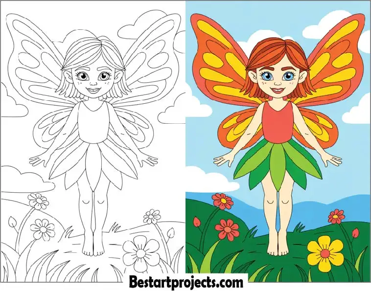 Fairy Coloring Worksheet 1