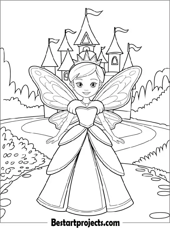 Fairy Princess in Front of a Castle