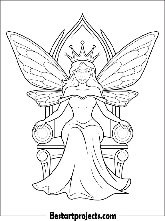 Fairy Queen Sitting on a Throne