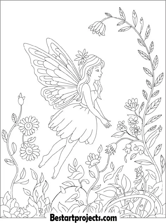 Fairy in Flower Garden