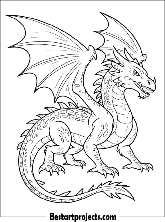 Fierce Looking Dragon With Wings
