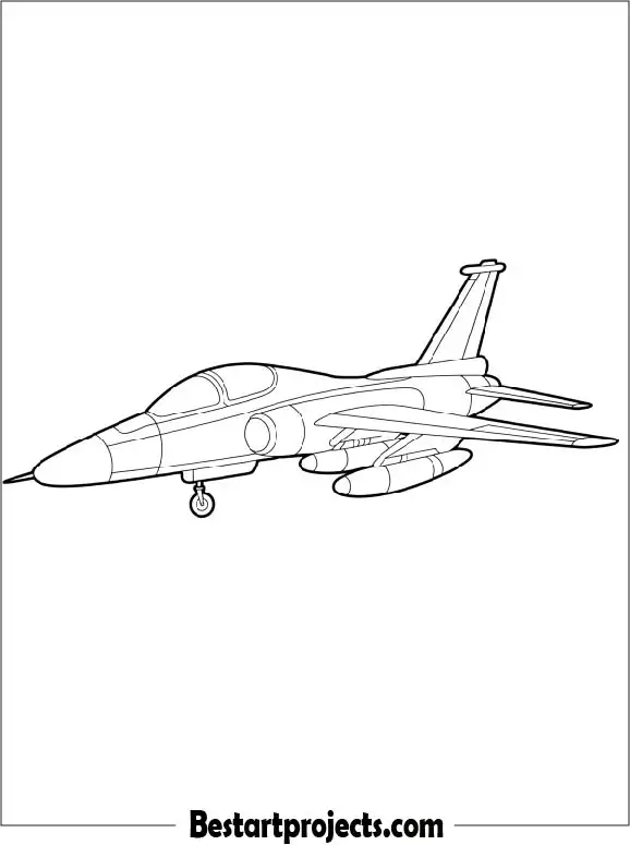 Fighter Jet Airplane Coloring Page