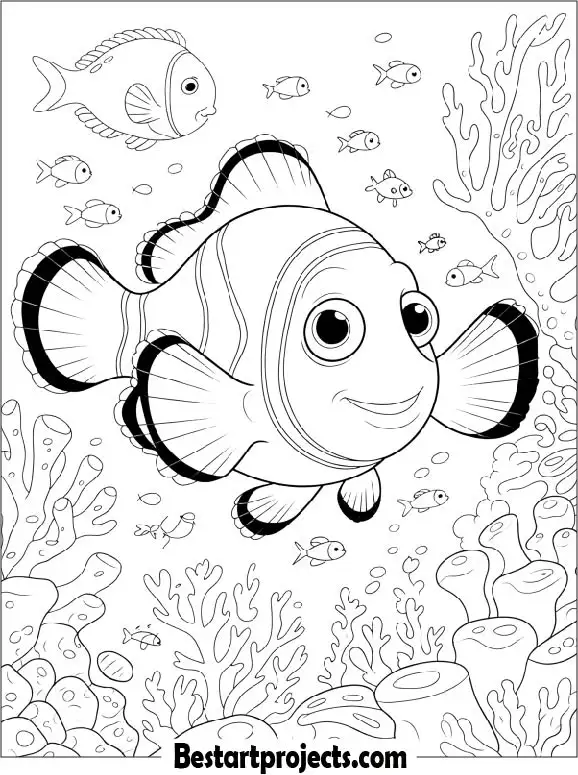 Finding Nemo Clownfish Coloring Sheet for Kids