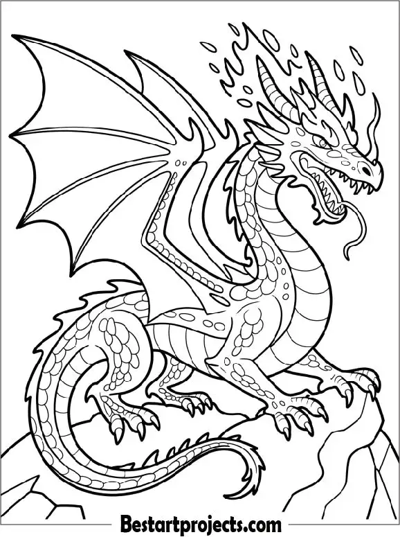 Fire Dragon Coloring Page