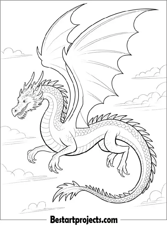 Flying Dragon Coloring Page