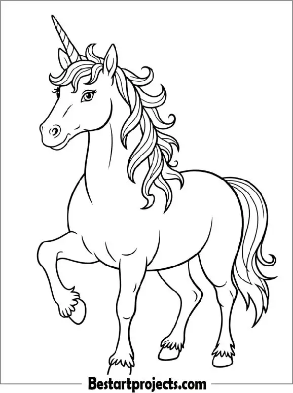 Free Unicorn Coloring Page