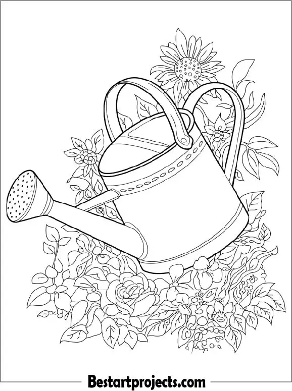 Garden Watering Can Coloring Page