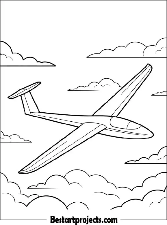 Glider Airplane Coloring Page