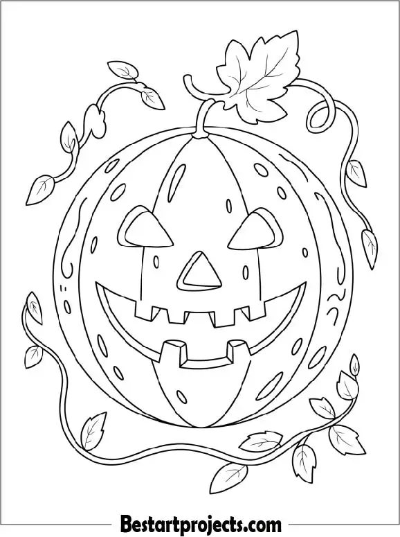 Halloween Watermelon Carving Coloring Page