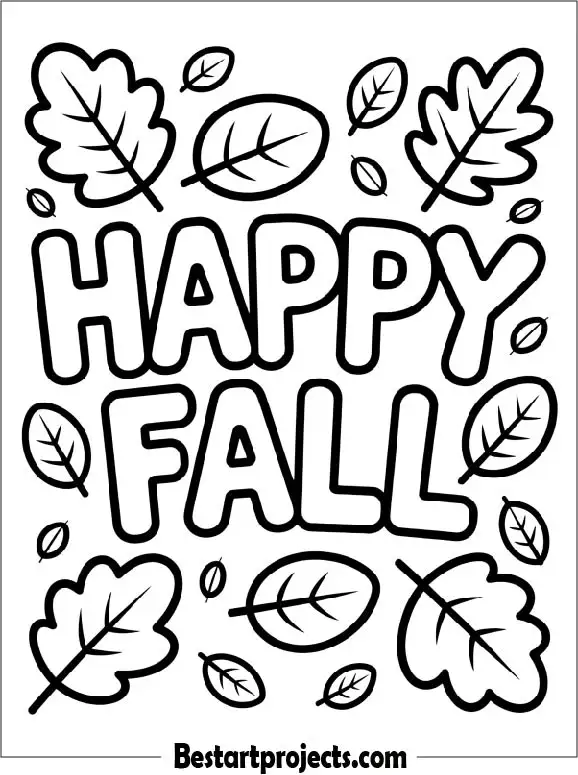 Happy Fall Coloring Sheet