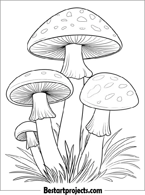 Honey Cup Mushroom Coloring Sheet