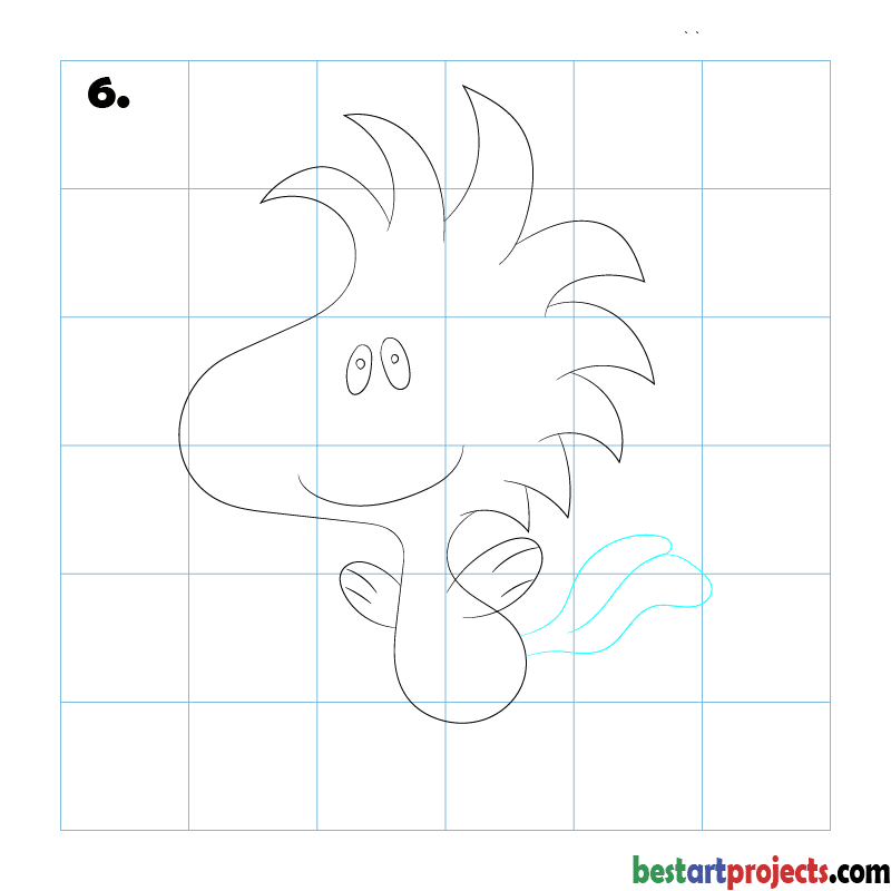How to Draw Woodstock - step 6