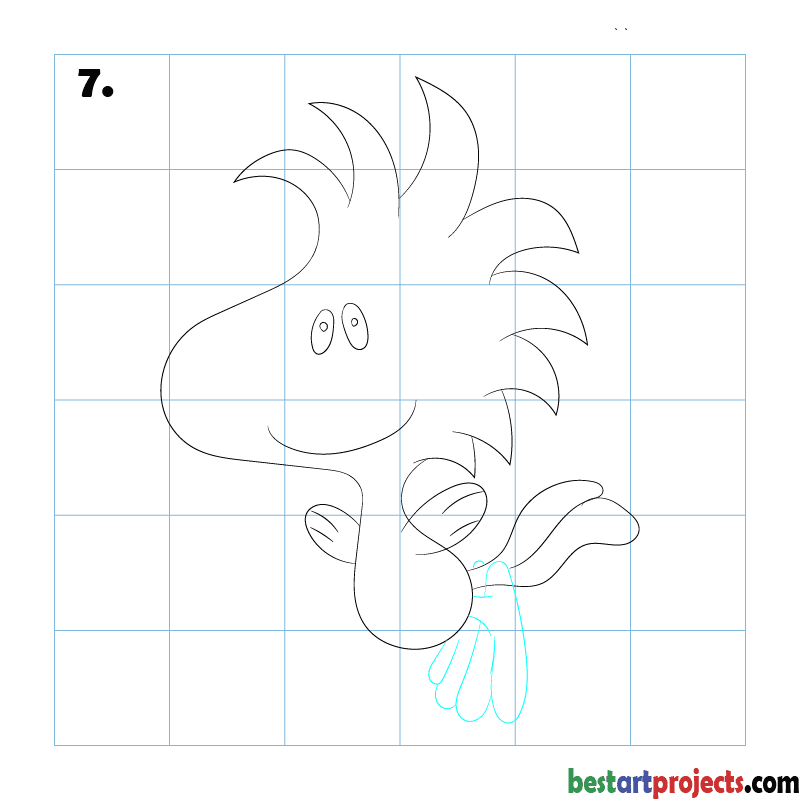 How to Draw Woodstock - step 7