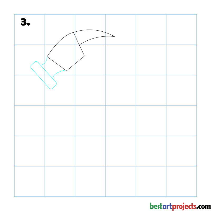 How to Draw a Hammer step - 3