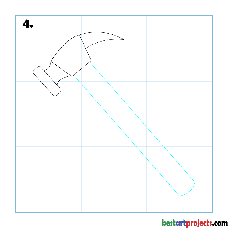 How to Draw a Hammer step - 4
