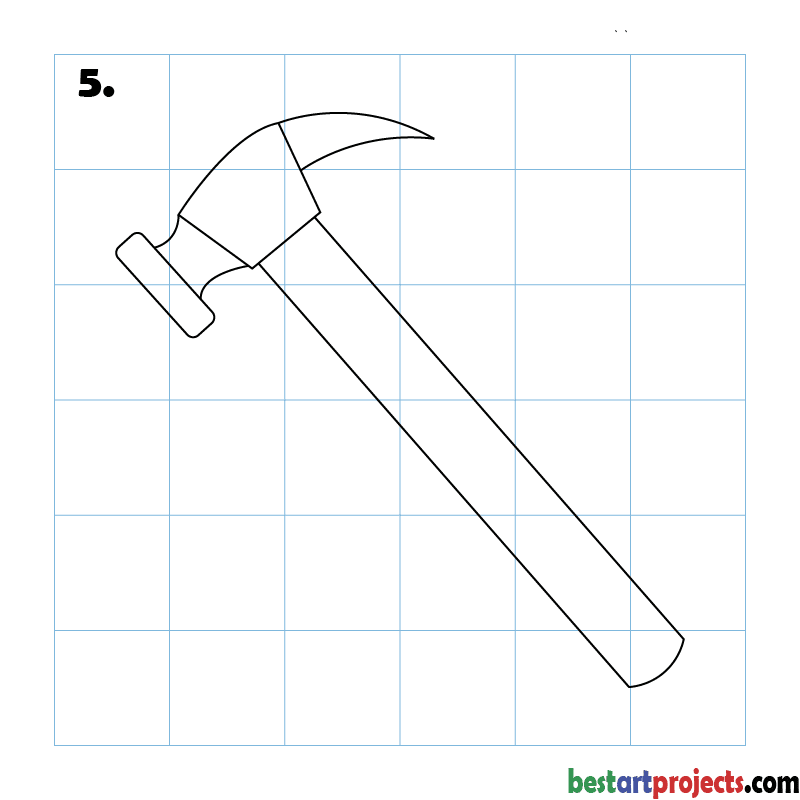 How to Draw a Hammer step - 5