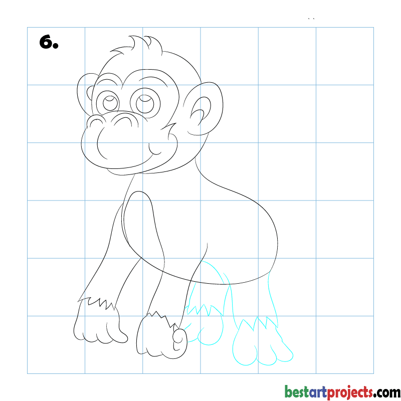 How to Draw a Monkey  step - 6